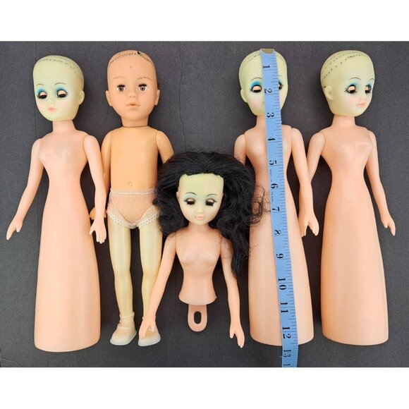 Vintage Creepy Dolls Haunted Terror Sisters Sleepy Eyes Lot Of 5 Cone DIY Craft - Picture 11 of 13